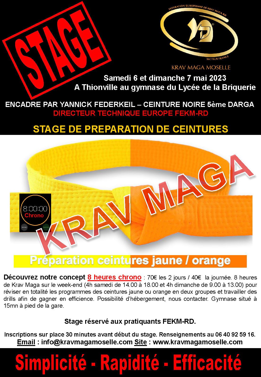 Programme ceinture jaune krav maga 2019 online