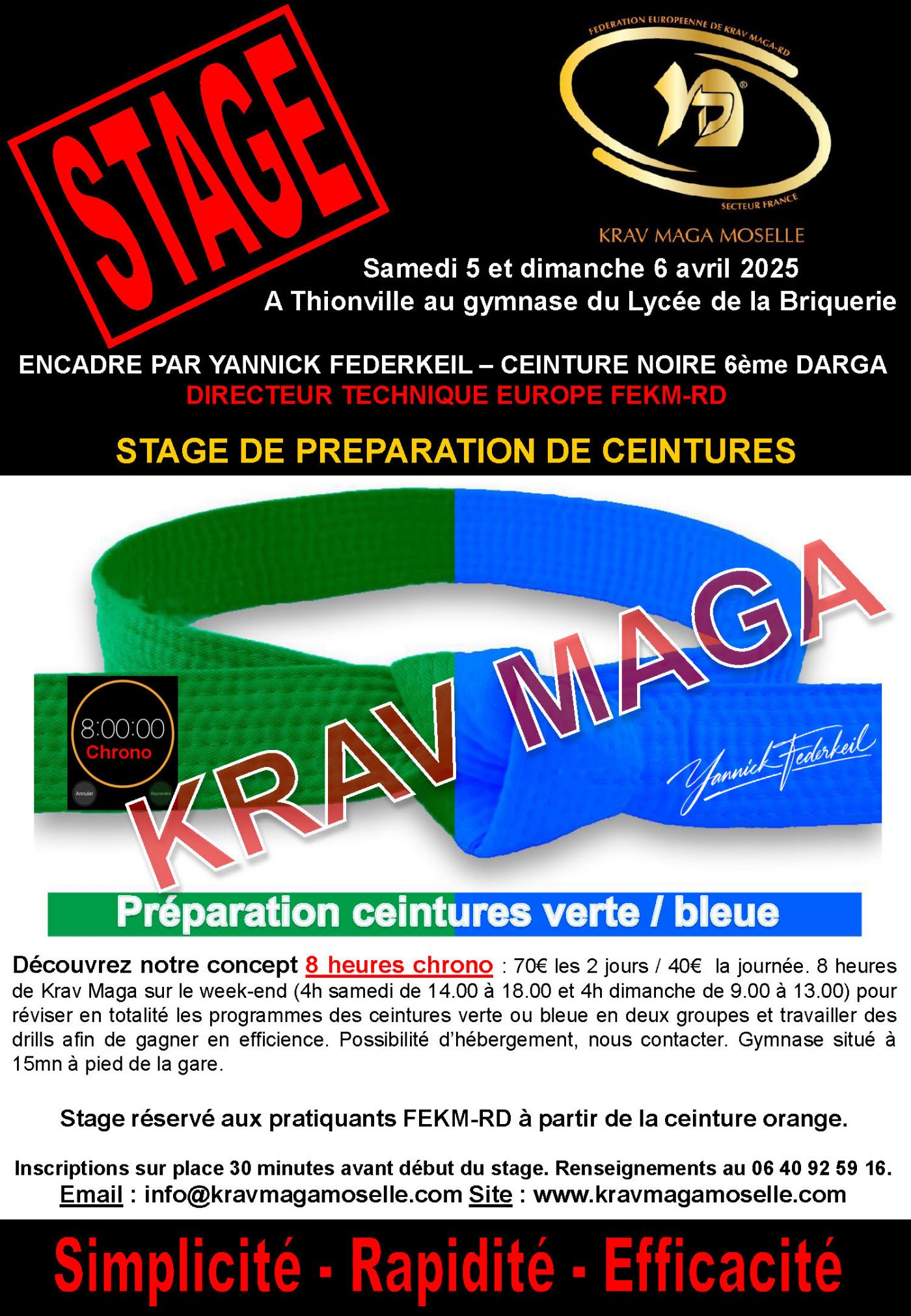 8h Chrono : Préparation des ceintures vertes et bleues - Thionville