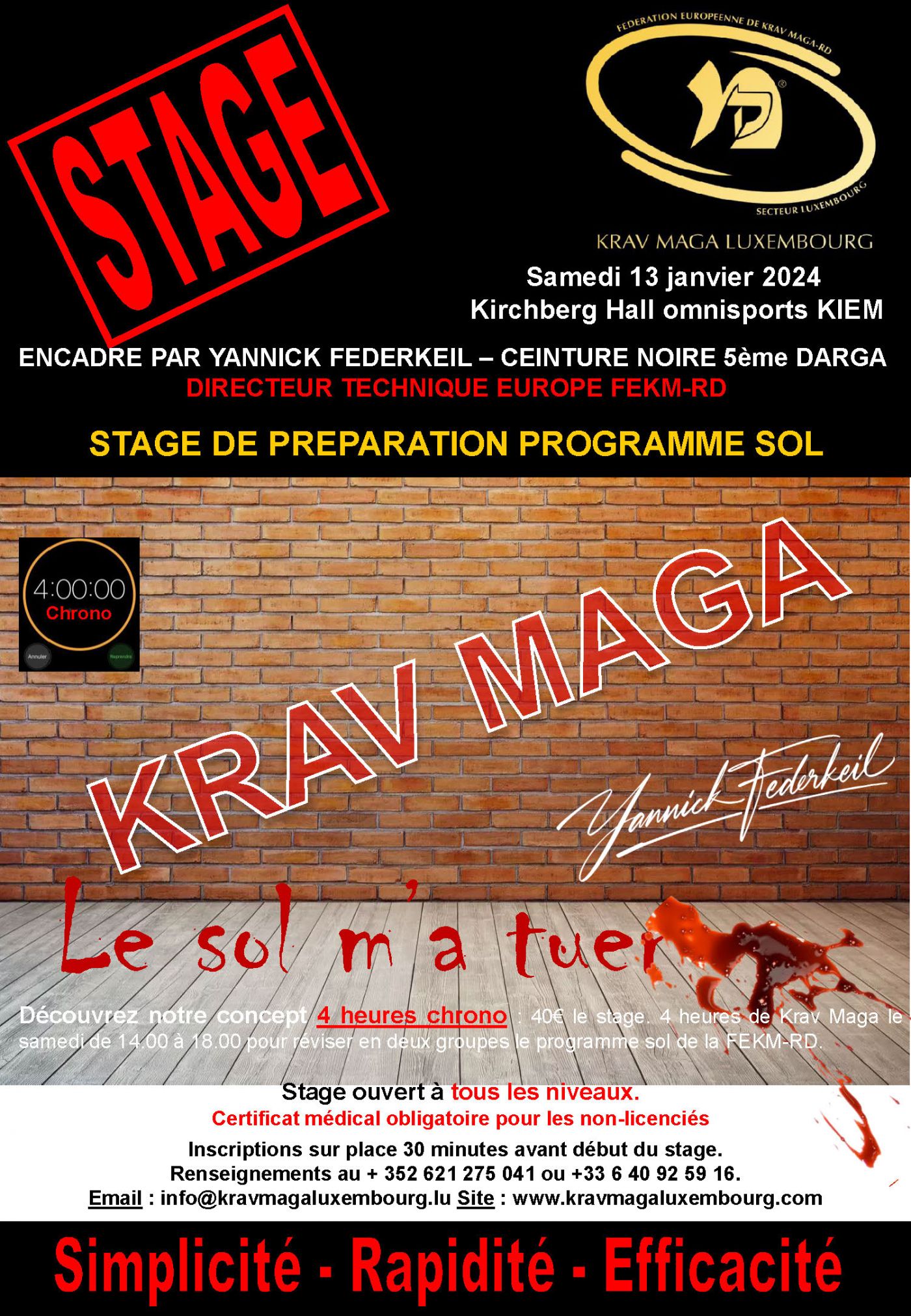 Stage programme sol à Luxembourg.