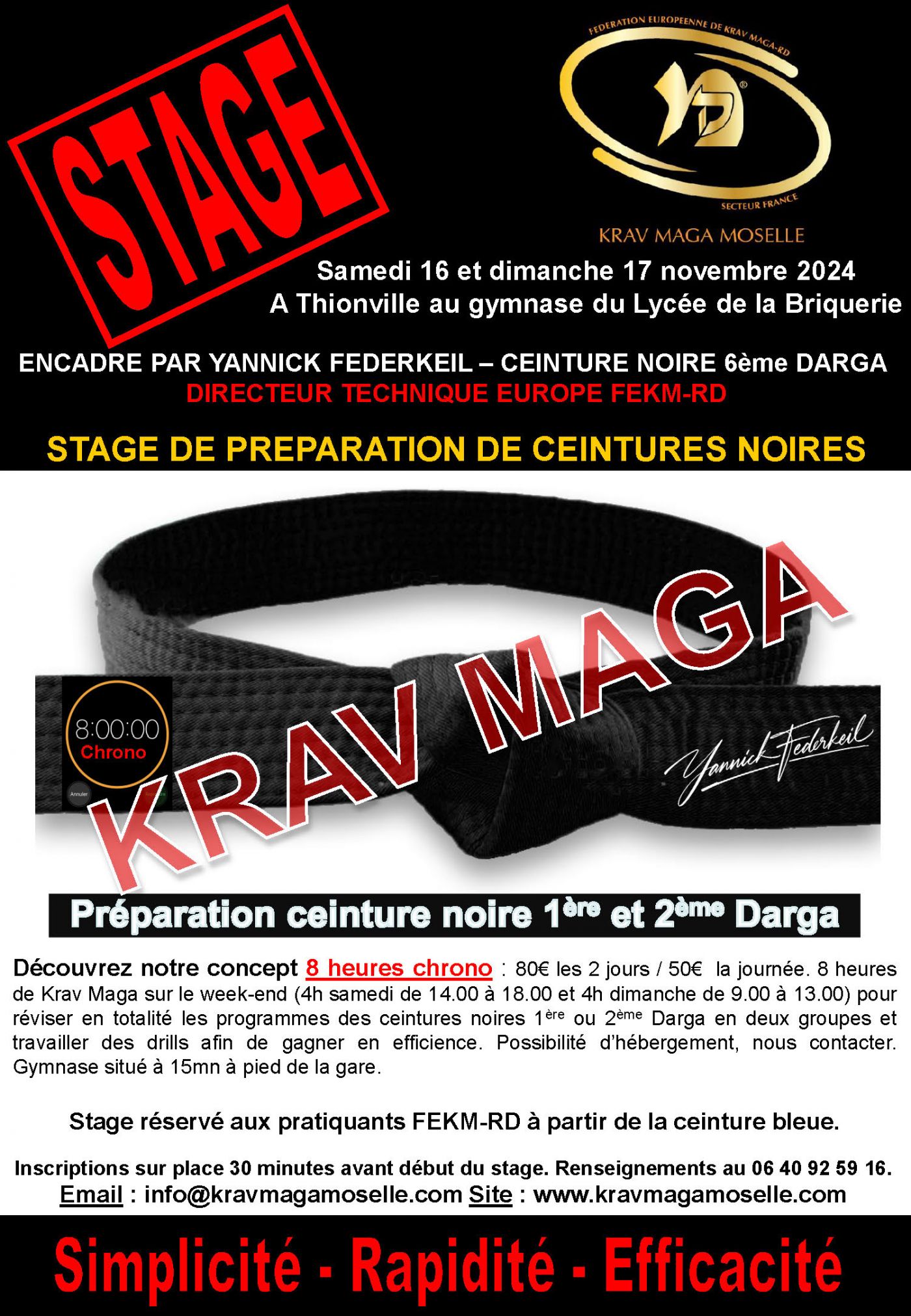 Stage 8 heures Chrono Préparation CN 1ère et 2ème Darga à Thionville.